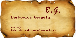 Berkovics Gergely névjegykártya